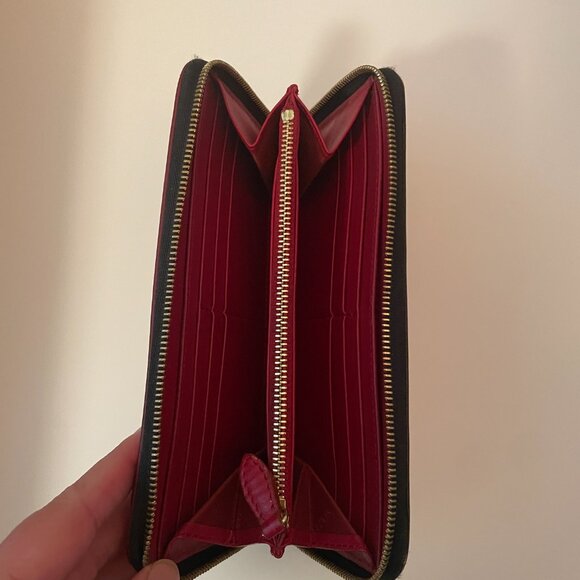 Burberry wallet, red leather and check - Picture 3 of 8
